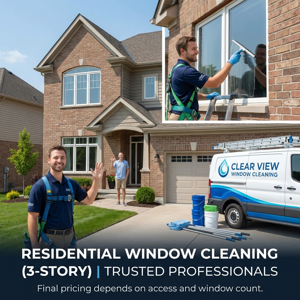 Residential Window Cleaning (3-story) Exterior Only