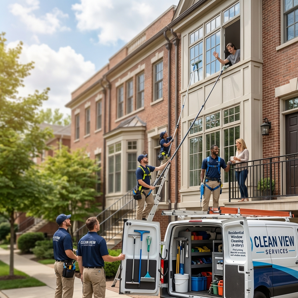 Residential Window Cleaning (4-story) Exterior Only